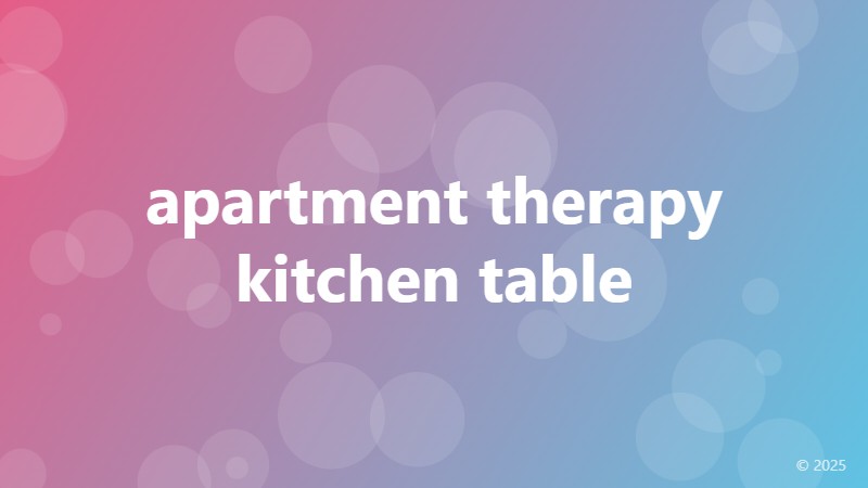apartment therapy kitchen table