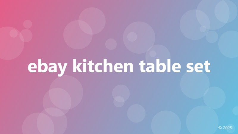 ebay kitchen table set