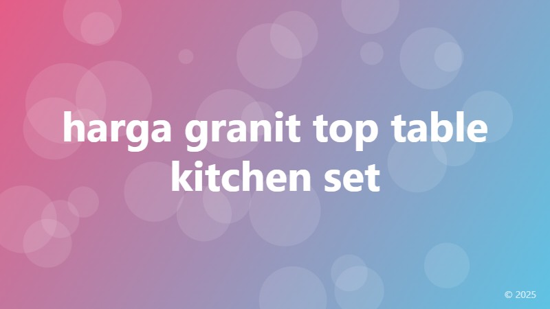 harga granit top table kitchen set