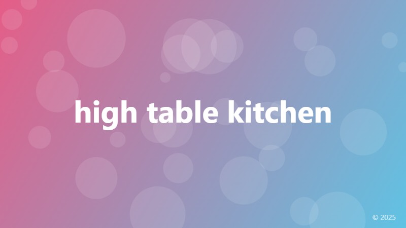 high table kitchen