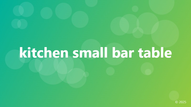 kitchen small bar table