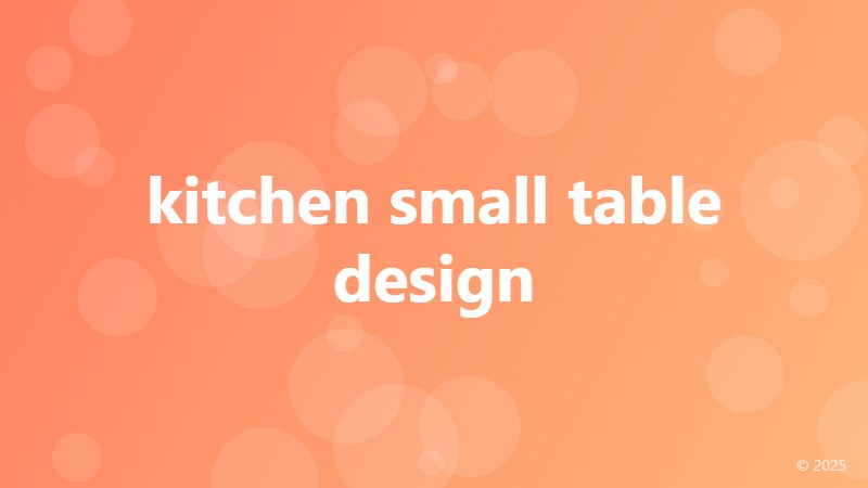 kitchen small table design