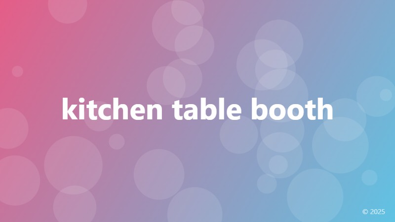 kitchen table booth