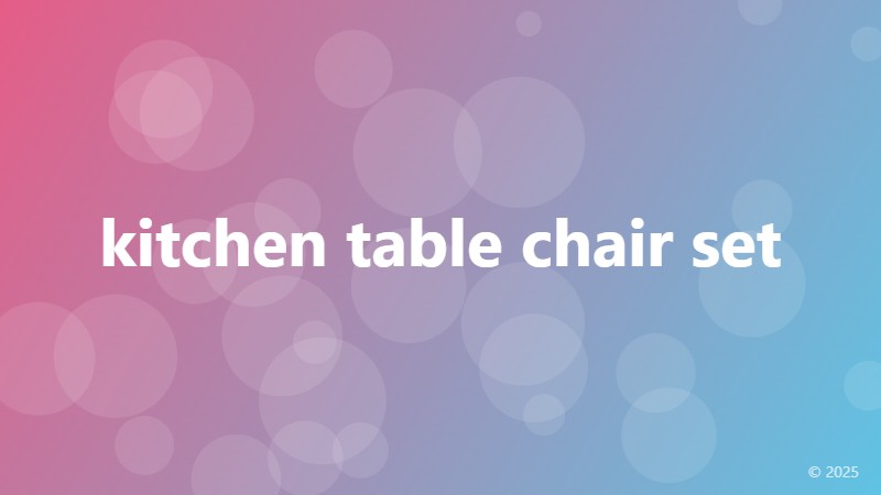 kitchen table chair set