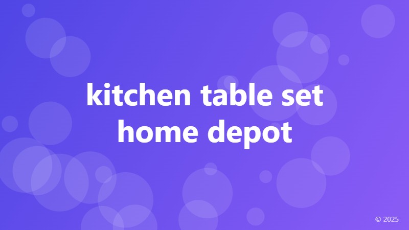 kitchen table set home depot