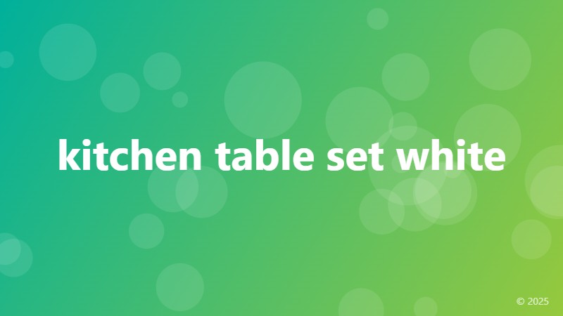 kitchen table set white