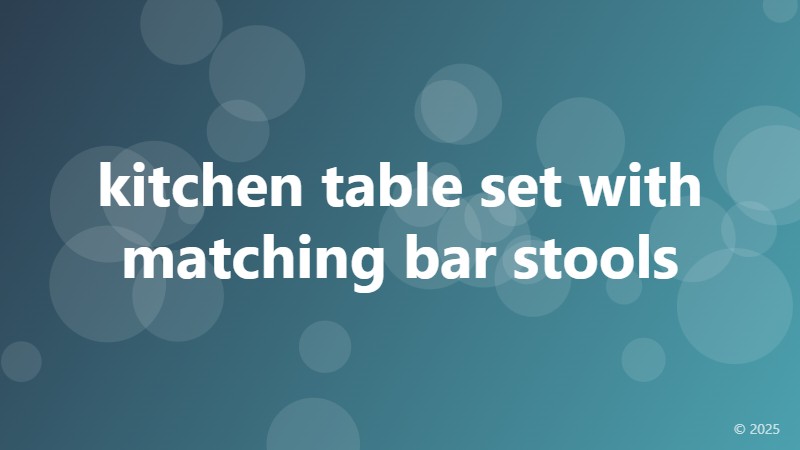 kitchen table set with matching bar stools
