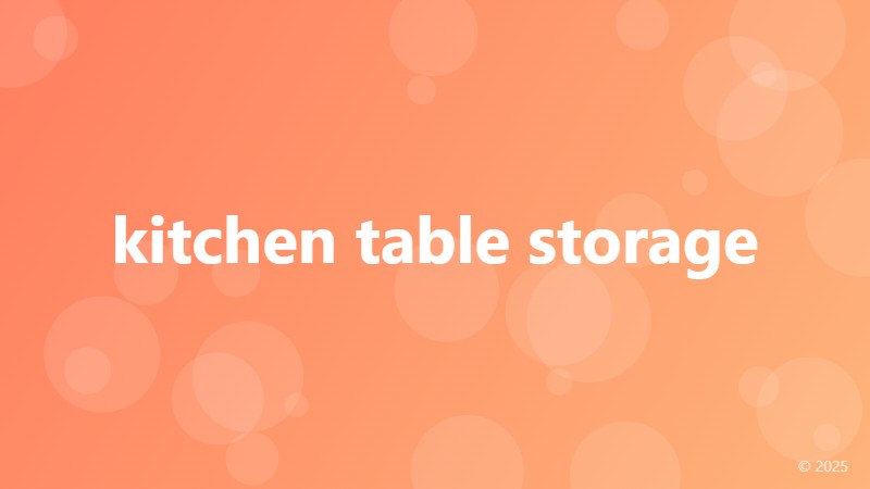 kitchen table storage