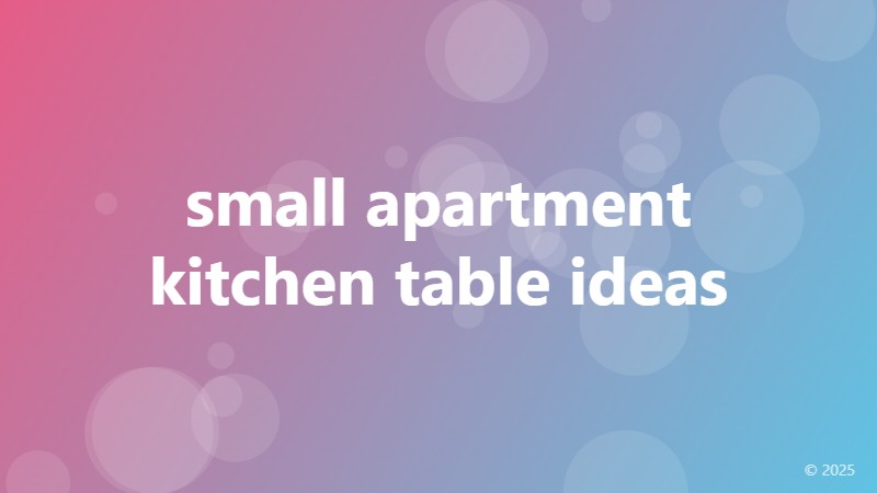 small apartment kitchen table ideas