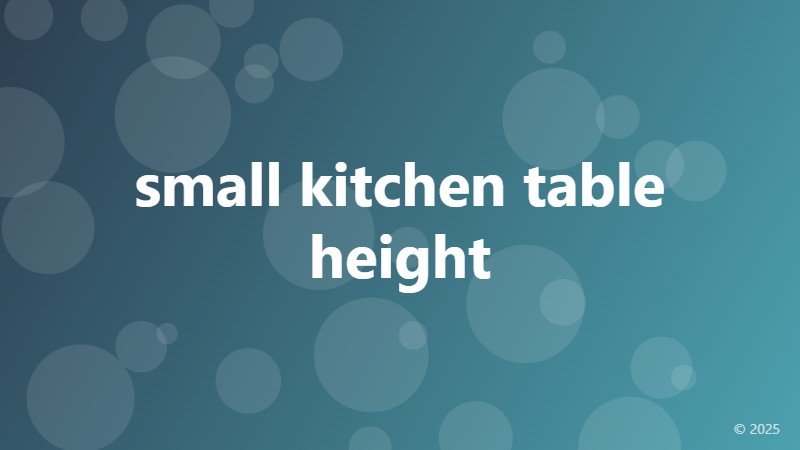 small kitchen table height