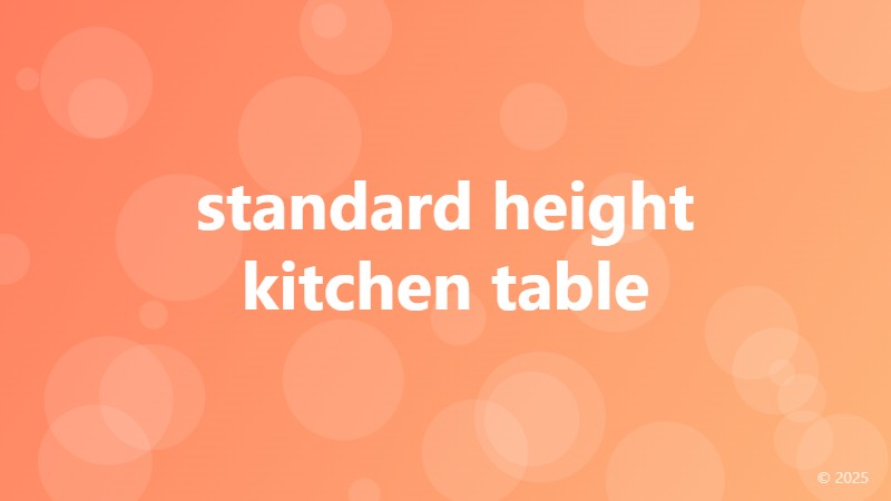 standard height kitchen table