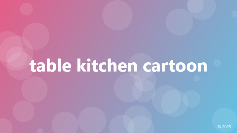table kitchen cartoon