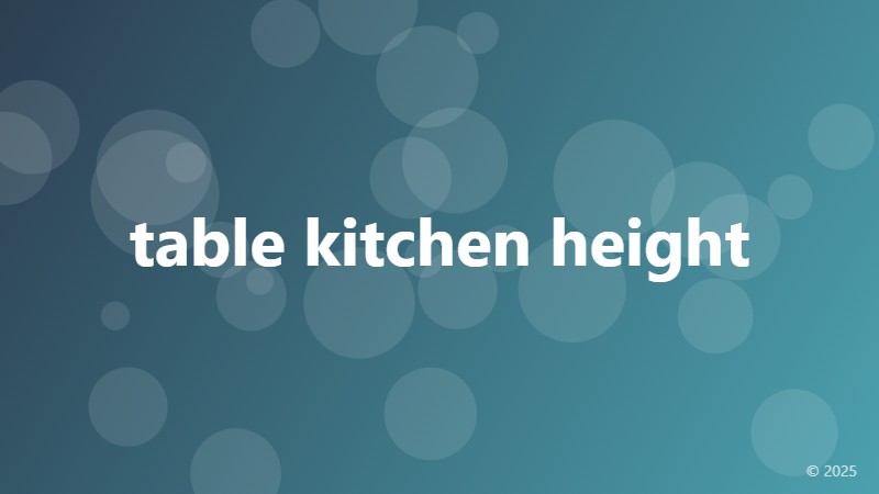 table kitchen height